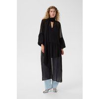 Transparentes Stufen-Midikleid mit Schal