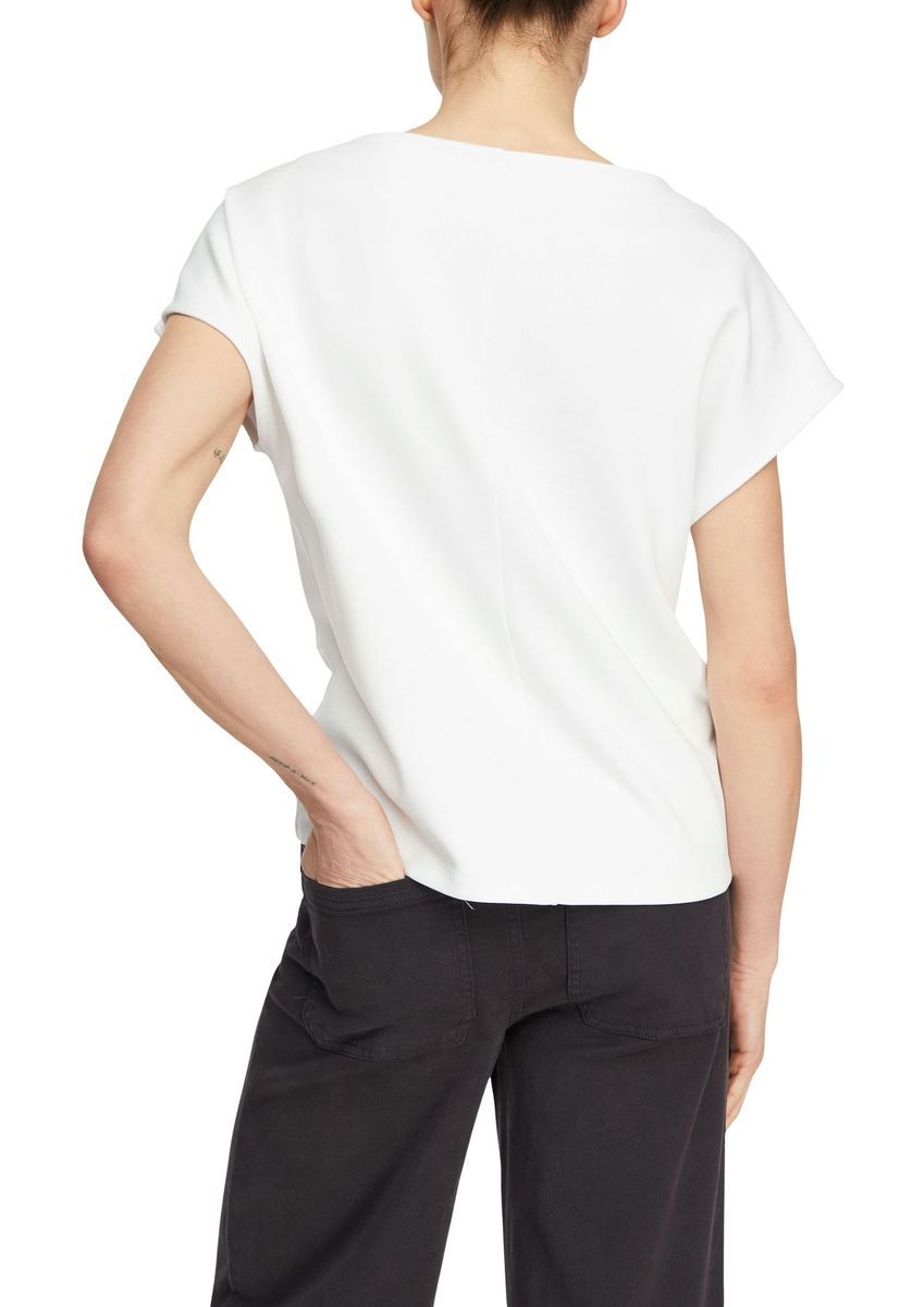 Cropped T-Shirt mit Knopfdetail an Schulter