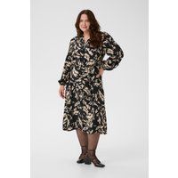 Midi-Hemdblusenkleid mit abstraktem Print