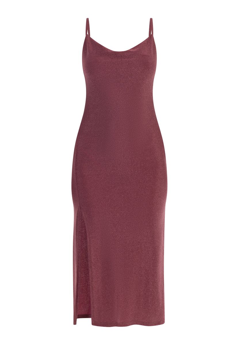 Schimmerndes Metallic-Midi-Slipkleid