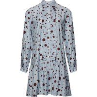 Gepunktetes Rüschen-Hemdblusenkleid