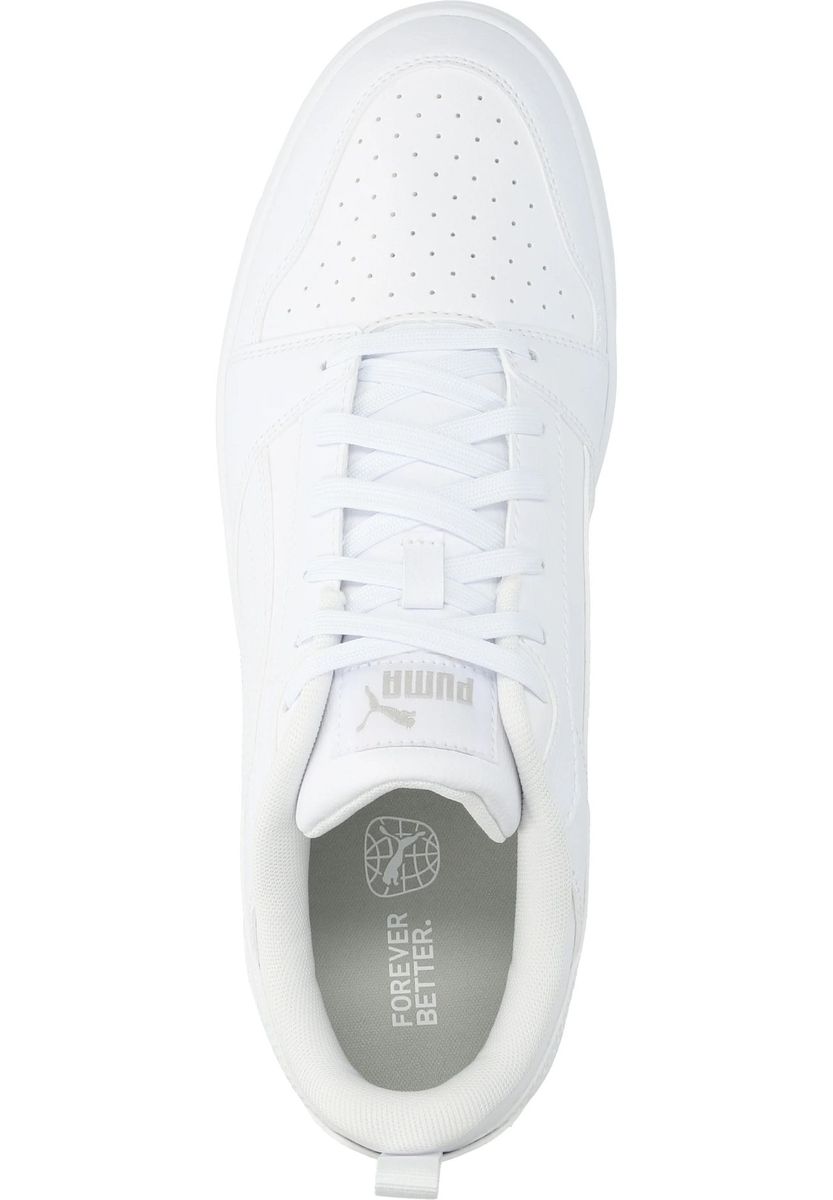 Minimalistischer, niedrig geschnittener Sneaker aus weißem Leder