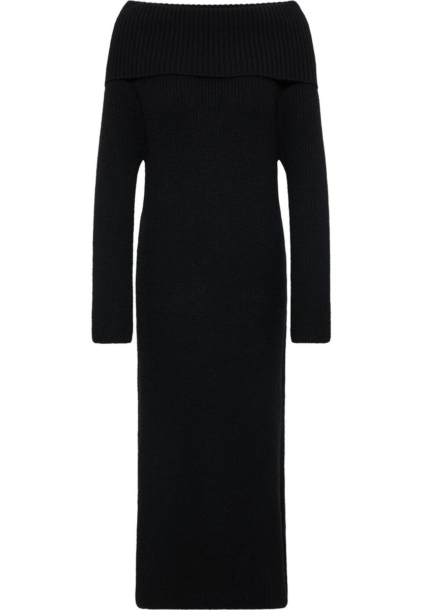 Vielseitiges geripptes Strick-Midikleid