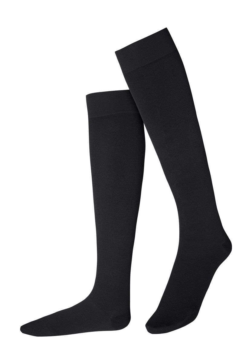 Klassische Uni-Kniestrümpfe mit Rippbündchen