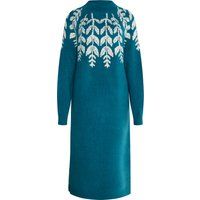 Maxi-Strickkleid mit Intarsien-Blumenmuster