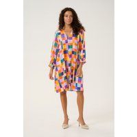 Farbenfrohes Tunika-Kleid mit Karomuster
