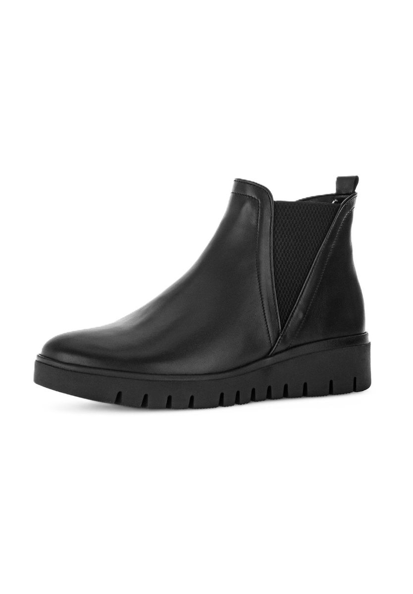 Schwarzer Chelsea-Boot aus Leder für Damen