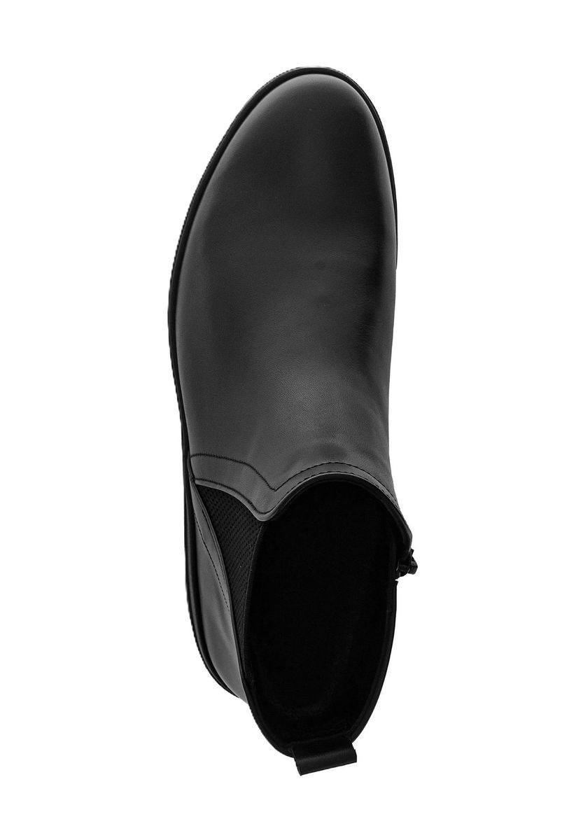 Schwarzer Chelsea-Boot aus Leder für Damen