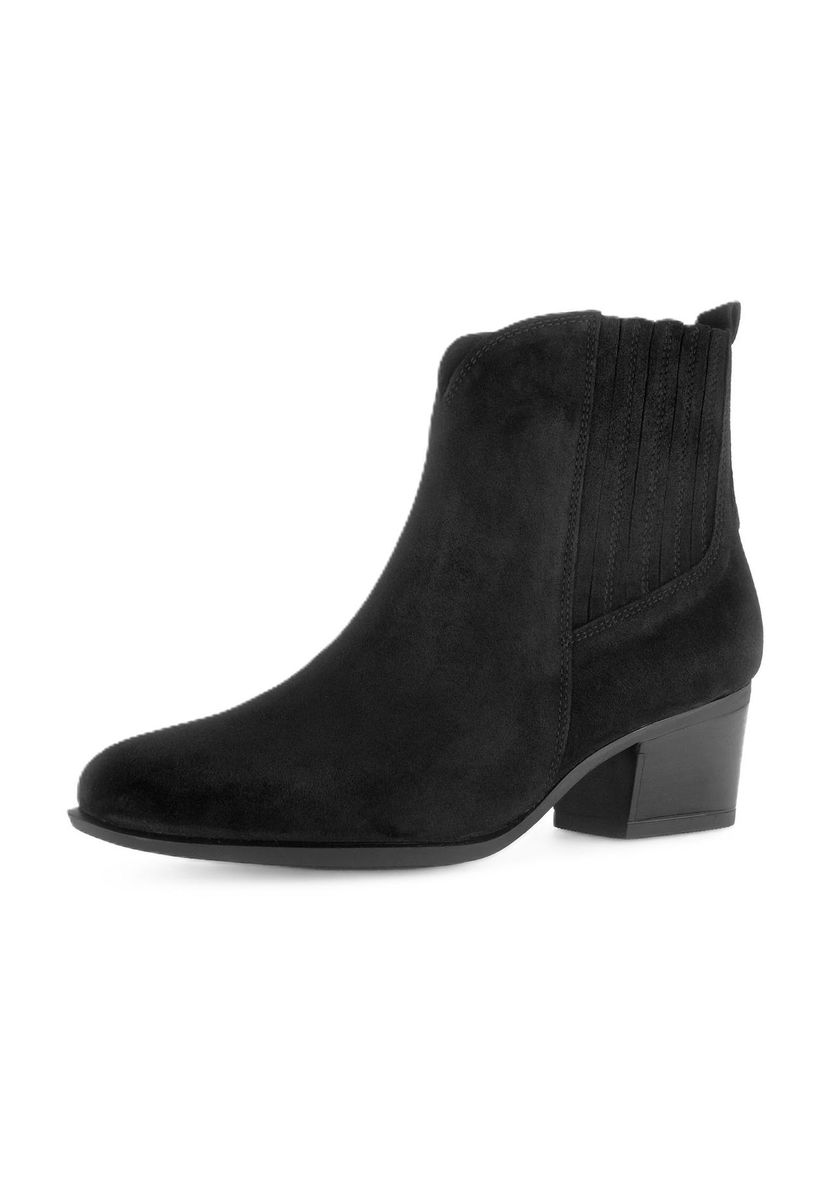 Schwarze Chelsea Stiefeletten aus Wildleder