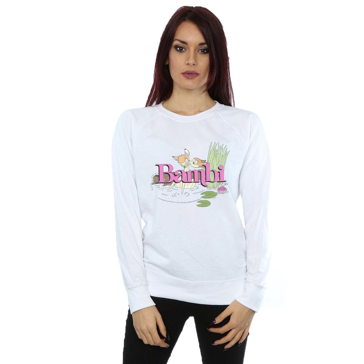 Bambi Kiss Grafik-Sweatshirt mit Rundhalsausschnitt