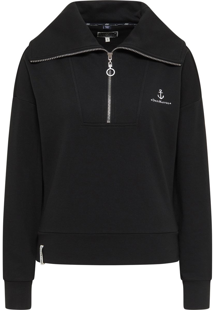 Oversized Troyer-Sweatshirt mit Anker