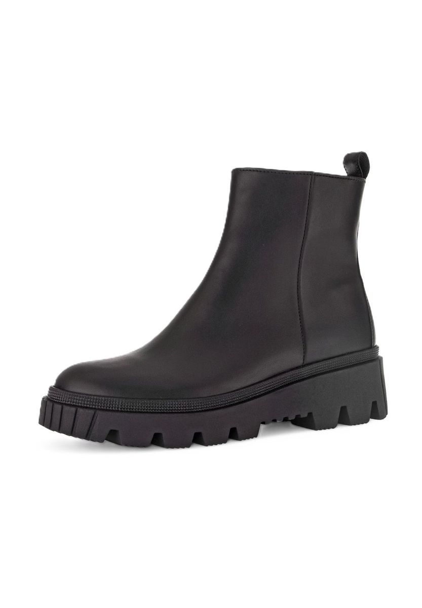 Klassische Chelsea-Stiefelette aus schwarzem Leder