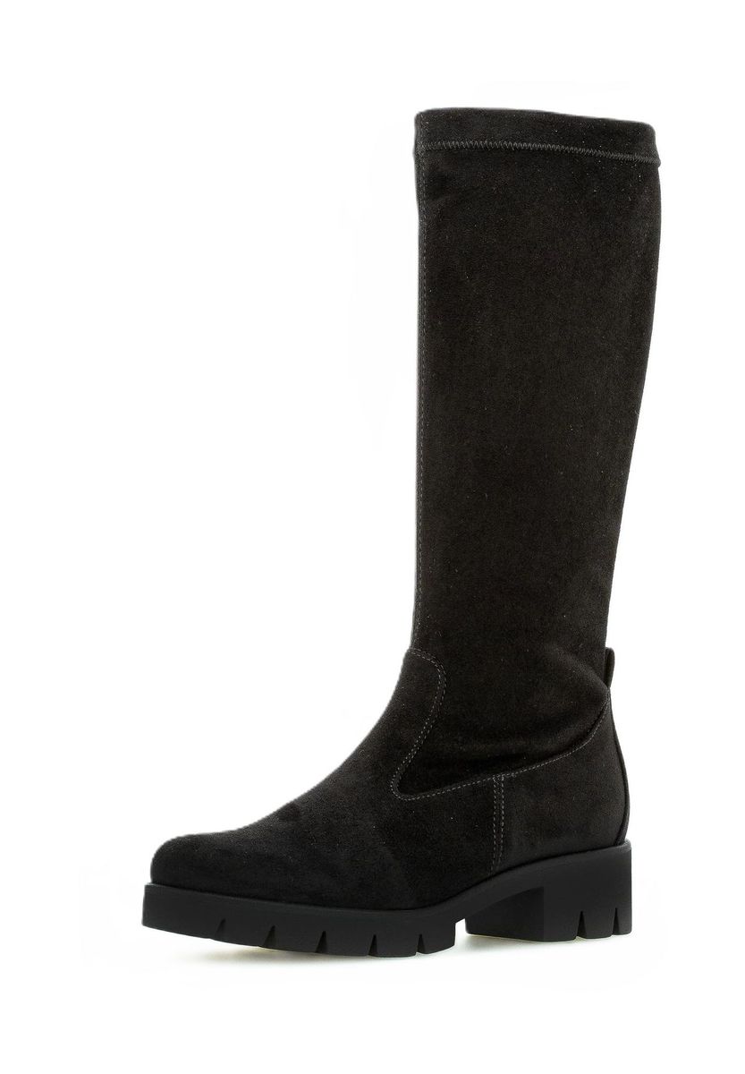 Elegante schwarze Damenstiefel bis zum Knie
