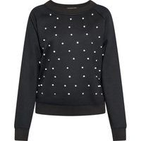 Verziertes Rundhals-Sweatshirt mit Perlen