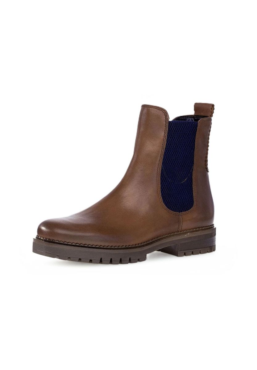 Braune Chelsea Boots aus Leder für Damen