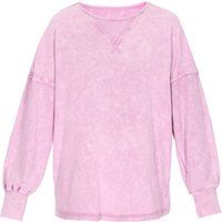Oversized Acid-Wash Sweatshirt mit V-Ziernaht