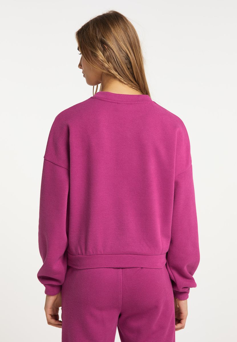 Sweatshirt mit floralen Spitzen-Applikationen