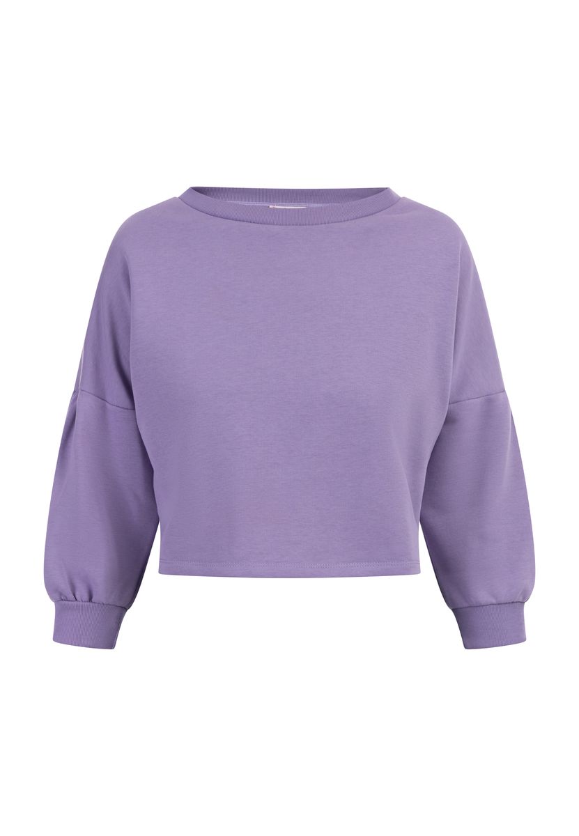 Kurz geschnittenes Sweatshirt mit Faltenärmeln