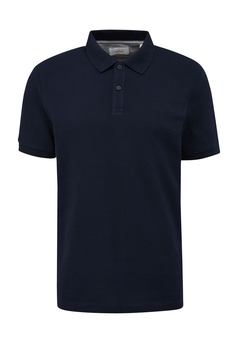 Klassisches Marineblaues Baumwoll-Poloshirt