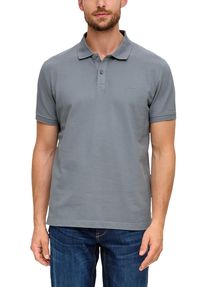 Klassisches Baumwoll-Poloshirt in Uni