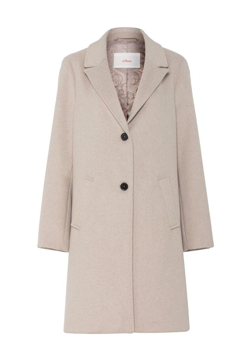 Klassischer einreihiger Mantel mit Wollmischung