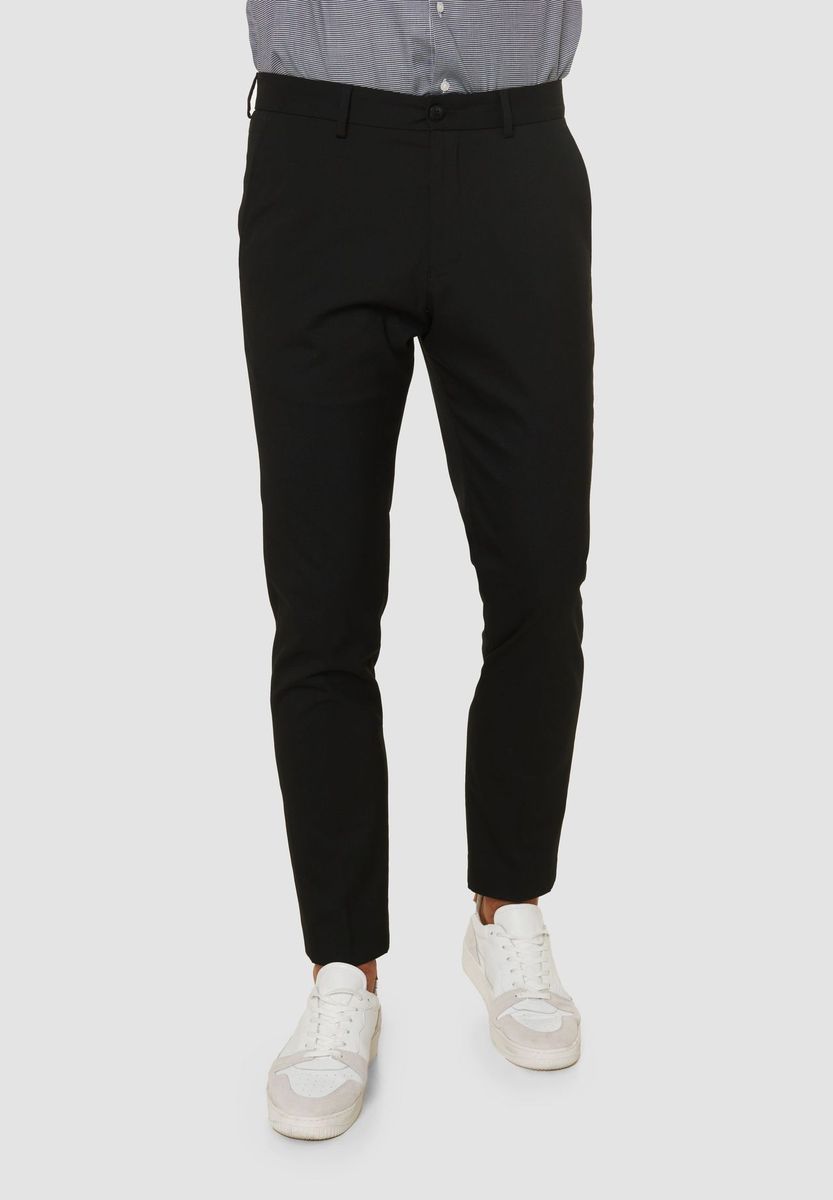 Schmal geschnittene, einfarbige Anzughose