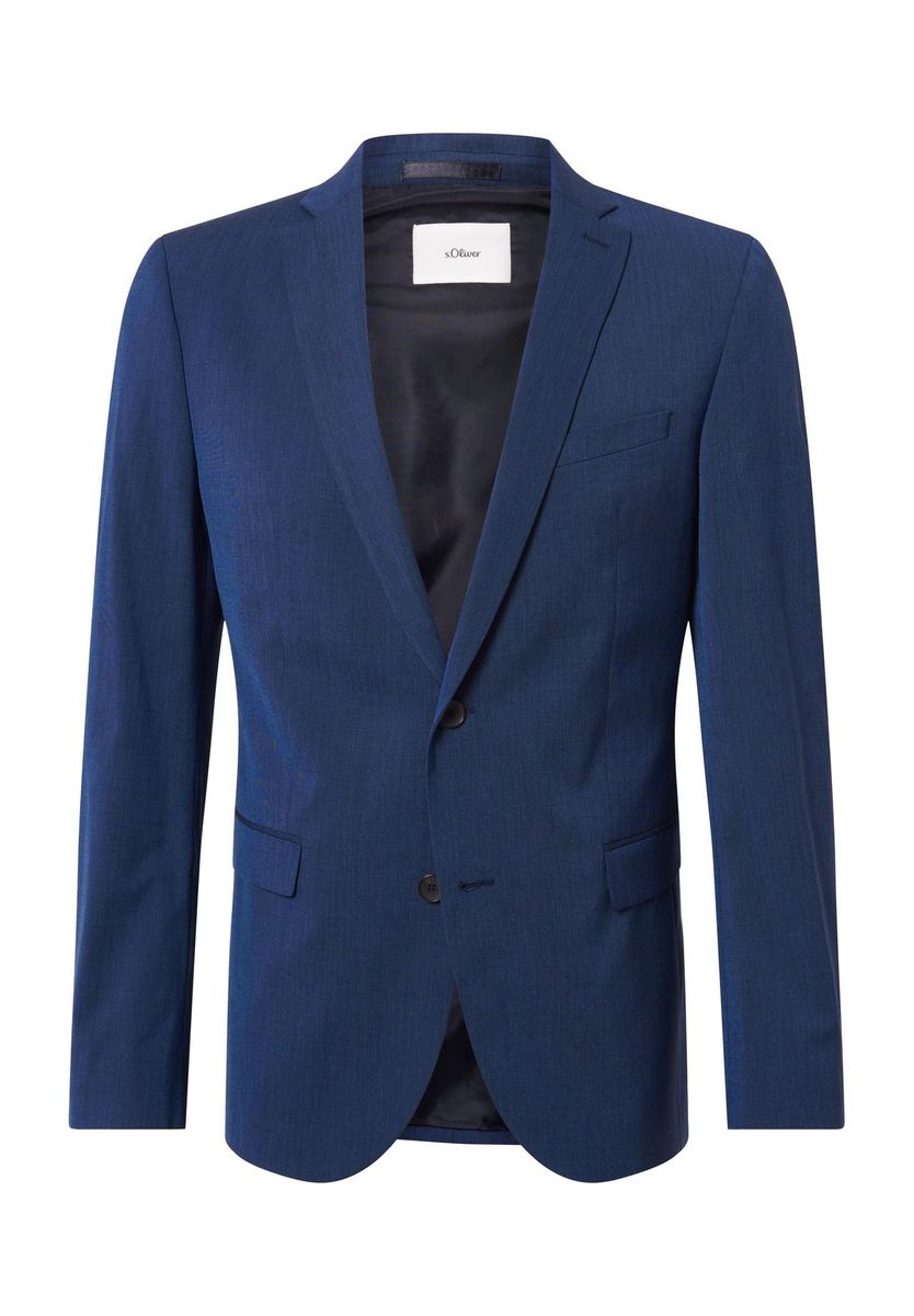 s.Oliver BLACK LABEL Sakko, Slim Fit, Reverskragen, für Herren, blau, 44