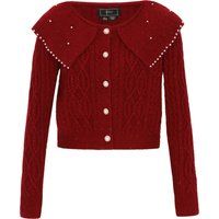 Strickjacke mit Perlen-Puritanerkragen
