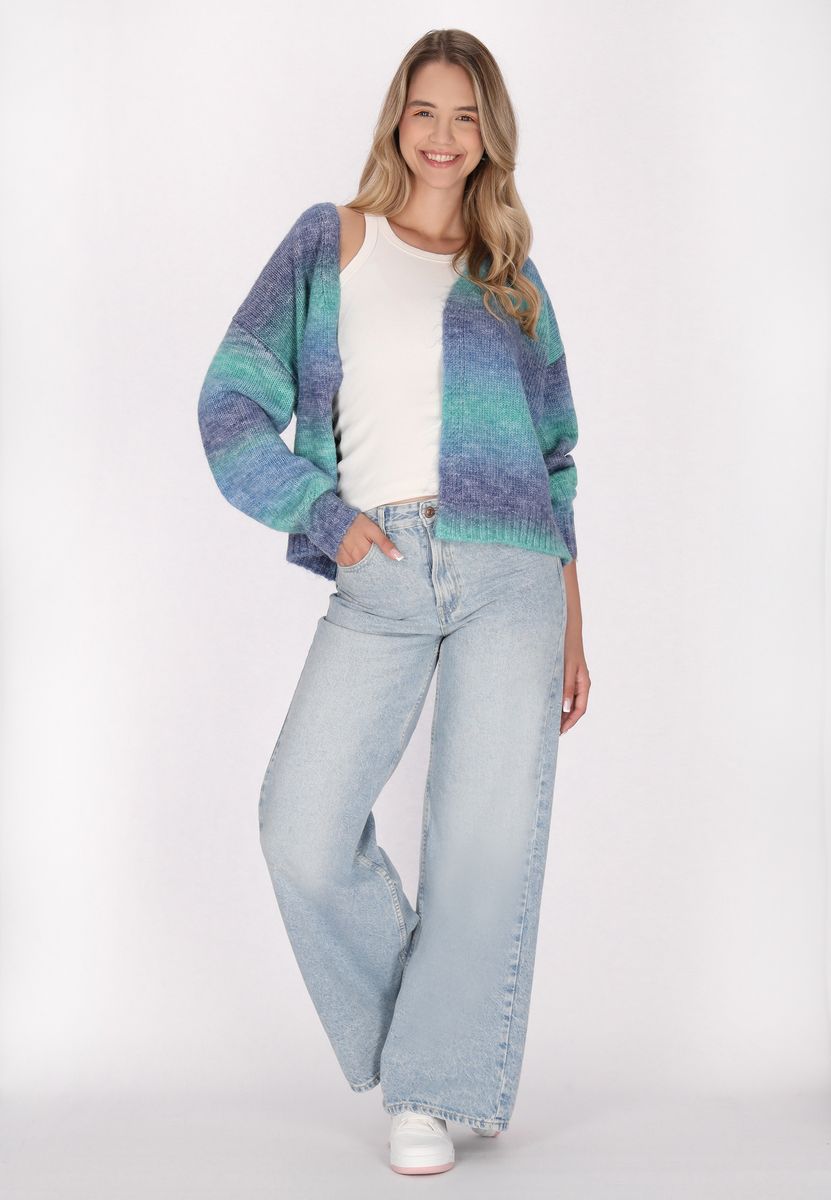 Offene Strickjacke mit Farbverlauf
