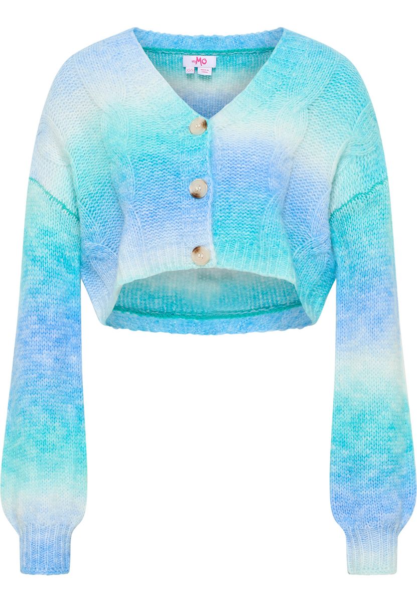 Gekürzte Zopfstrickjacke mit Farbverlauf