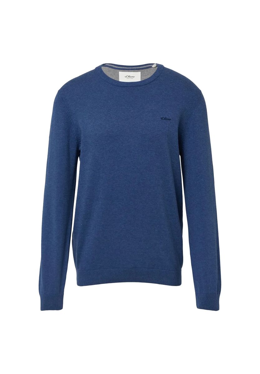 Klassischer Baumwollpullover mit Rundhalsausschnitt