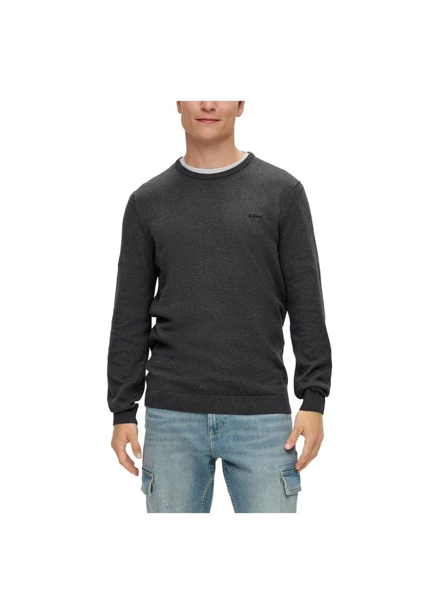 Herren Baumwoll Strickpullover mit Rundhalsausschnitt