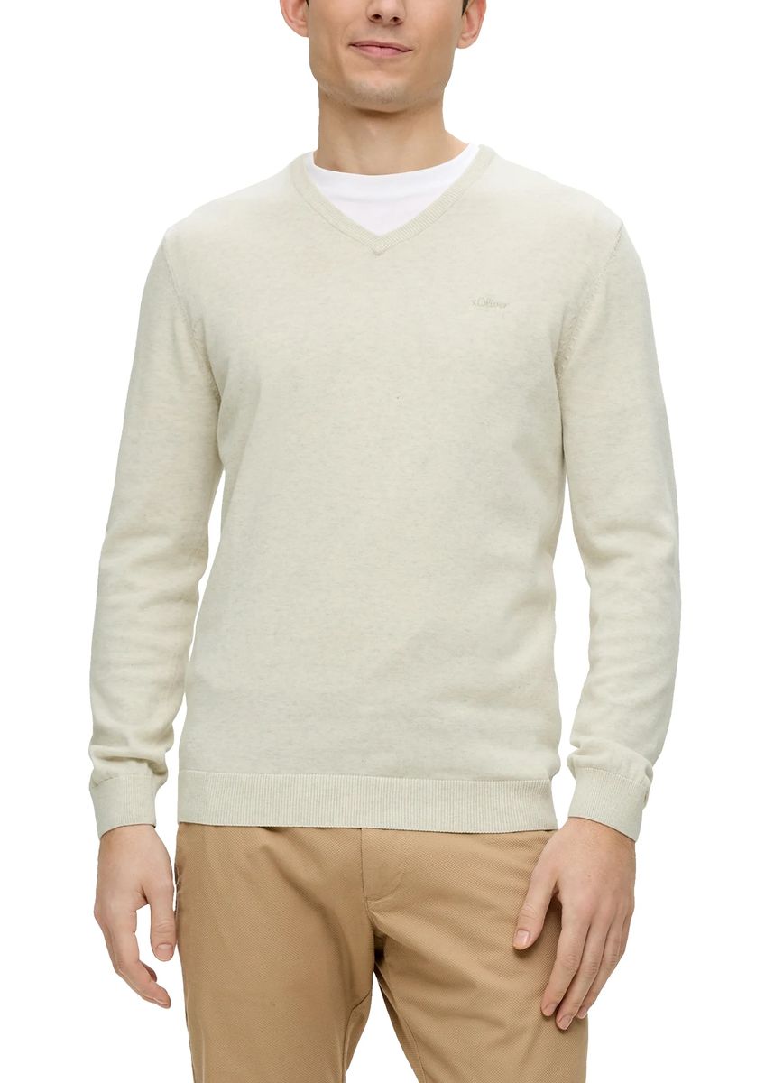 Herren V-Ausschnitt Strickpullover aus Baumwolle