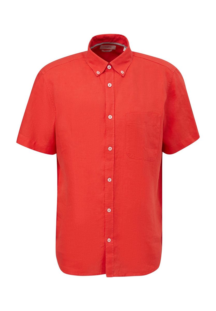 Regular Fit Leinen Kurzarmhemd