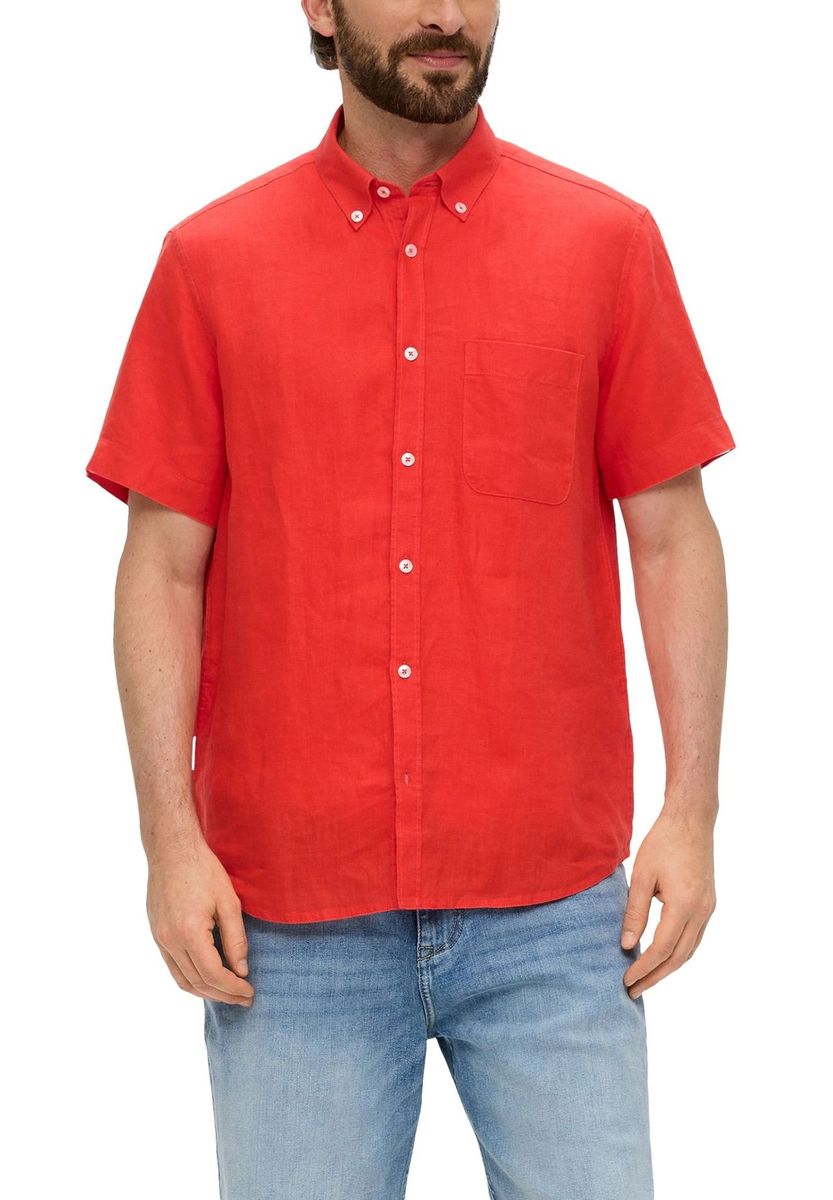 Regular Fit Leinen Kurzarmhemd