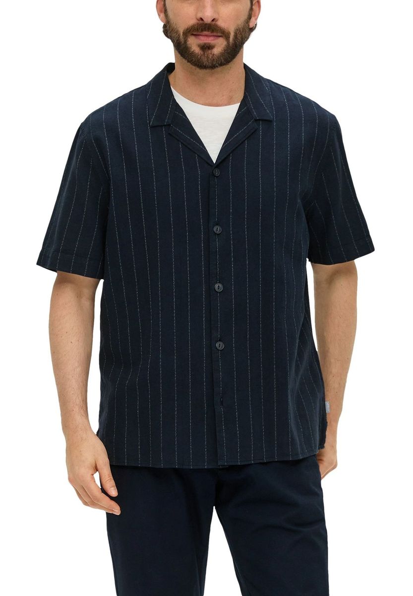 Gestreiftes Hemd aus Leinenmischgewebe