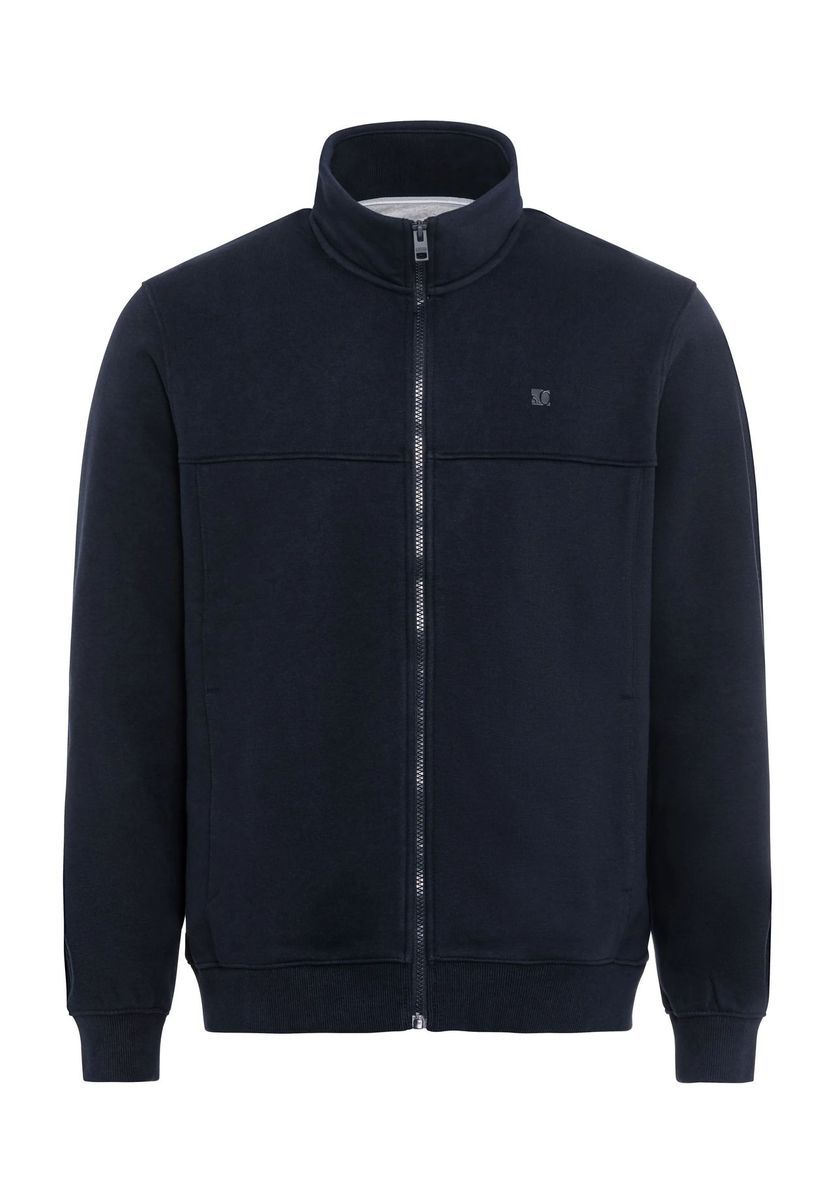 Herren Marineblauer Stehkragen Jacke mit Reißverschluss