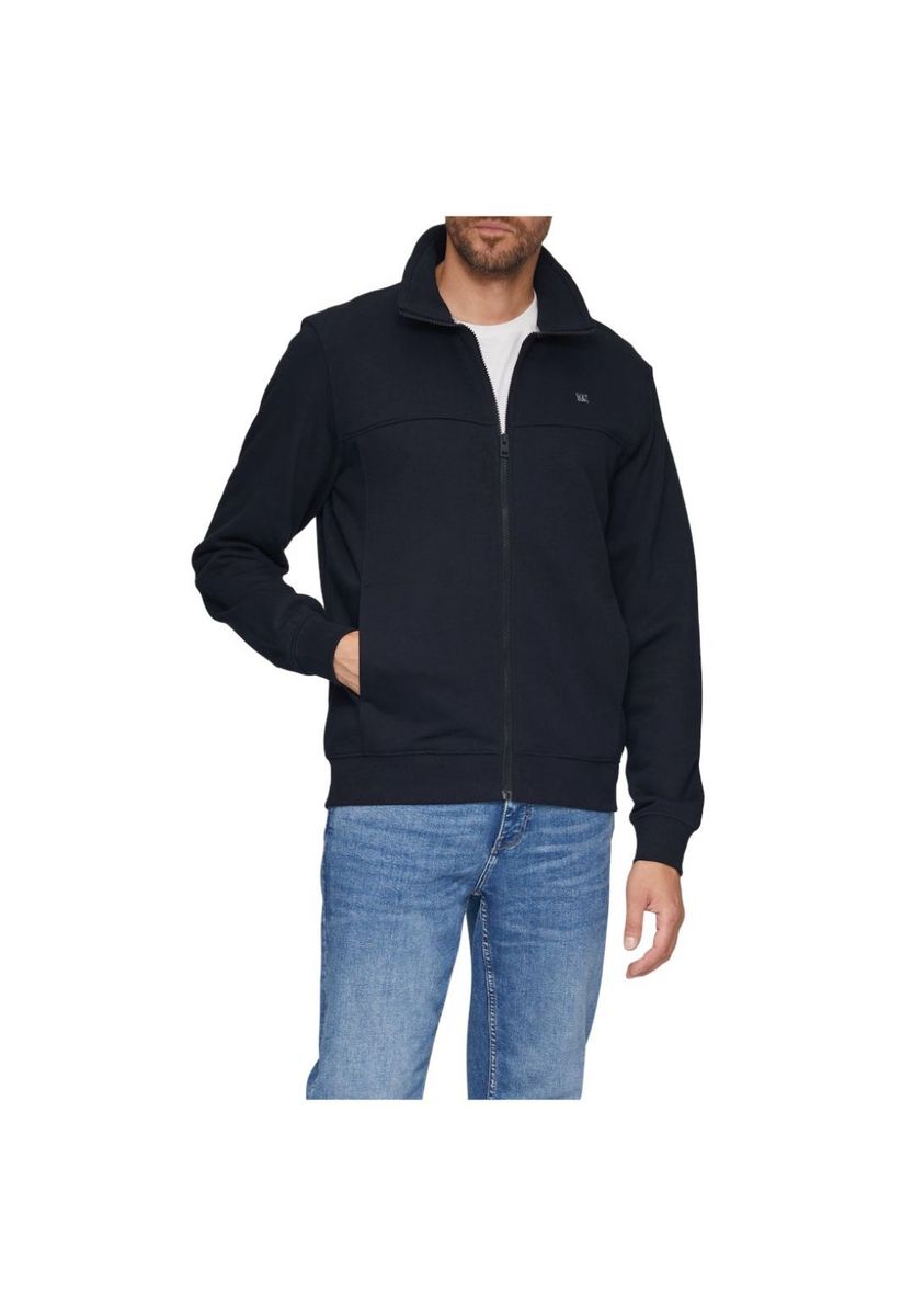Herren Marineblauer Stehkragen Jacke mit Reißverschluss