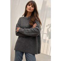 Entspannter Longline-Rundhals-Strick