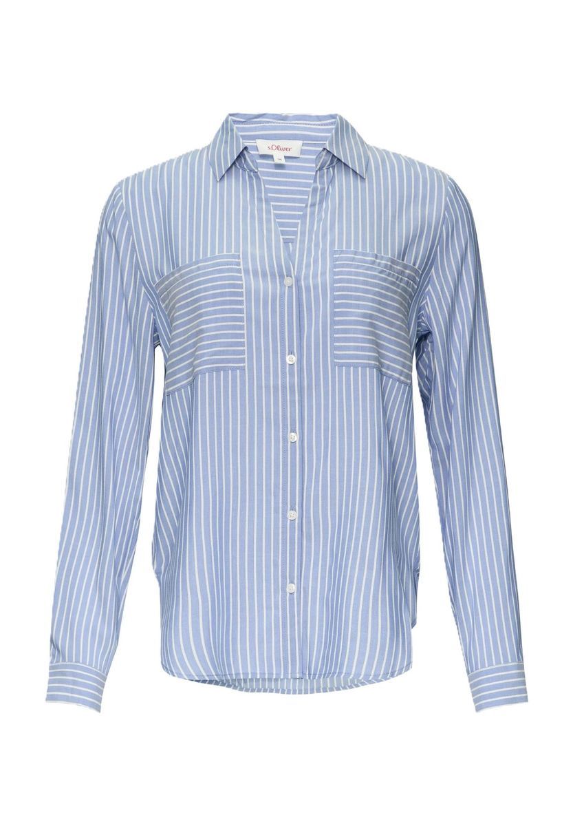 Gestreiftes Langarm Hemd mit Knopfleiste