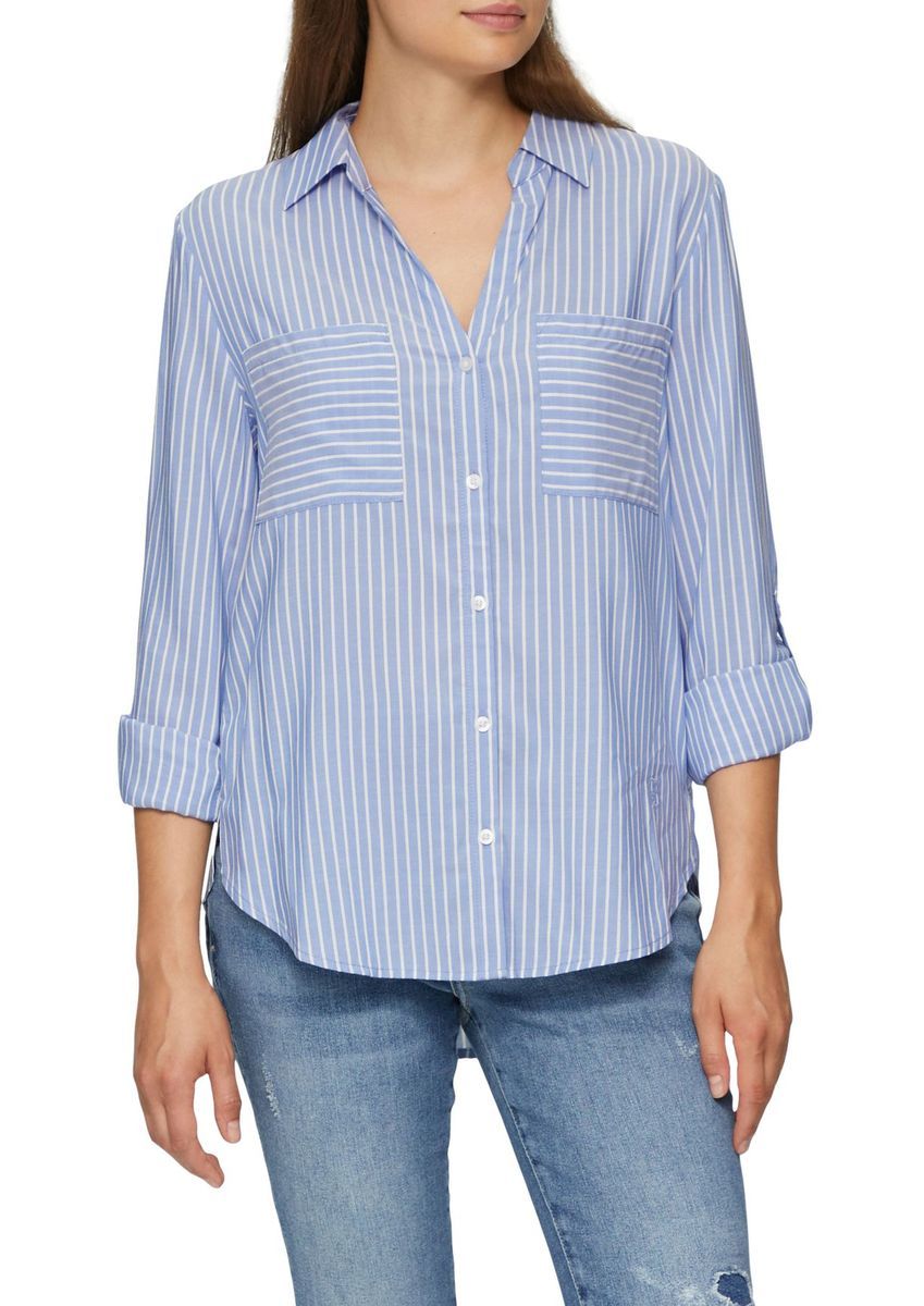 Gestreiftes Langarm Hemd mit Knopfleiste