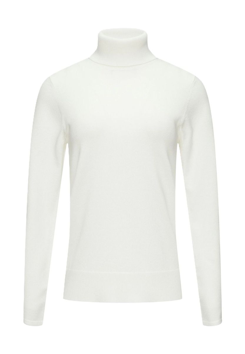 Klassischer weißer Rollkragen Strickpullover
