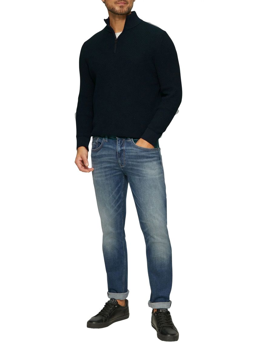 s.Oliver Strickpullover, Baumwolle, Troyer, für Herren, blau, S