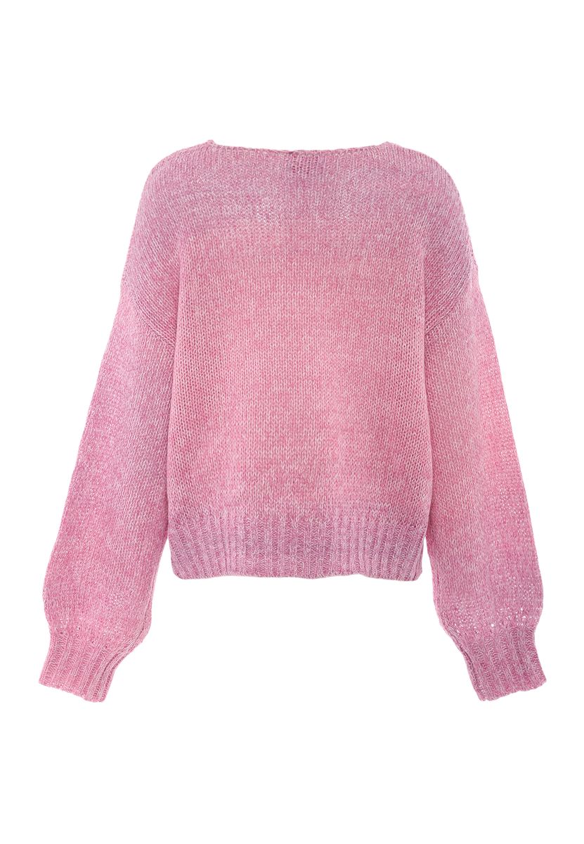 Strickpullover mit Ballonärmeln