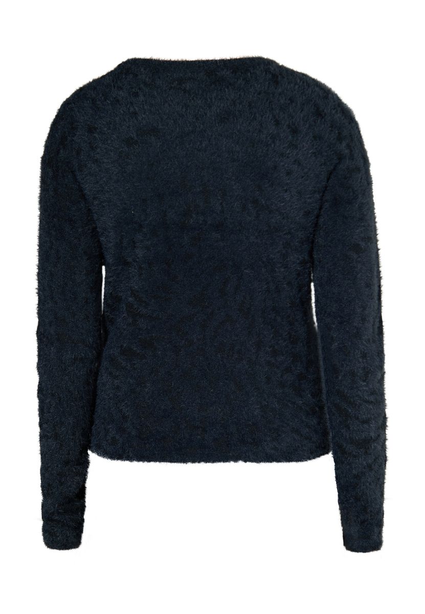Flauschiger Strickpullover mit Tiermuster