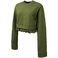 Cropped-Sweatshirt mit Netzbesatz