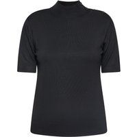 Kurzarm-Feinstrickoberteil mit Stehkragen
