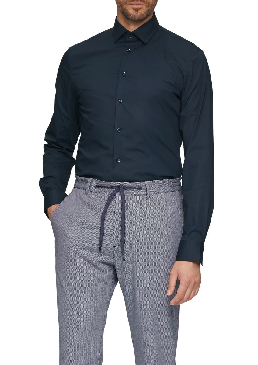 s.Oliver BLACK LABEL Business-Hemd, Tailored-Fit, Kent-Kragen, für Herren, blau, 38