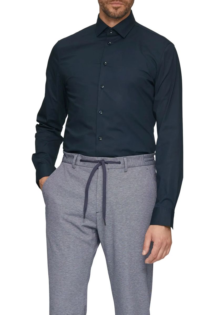 s.Oliver BLACK LABEL Business-Hemd, Tailored-Fit, Kent-Kragen, für Herren, blau, 38