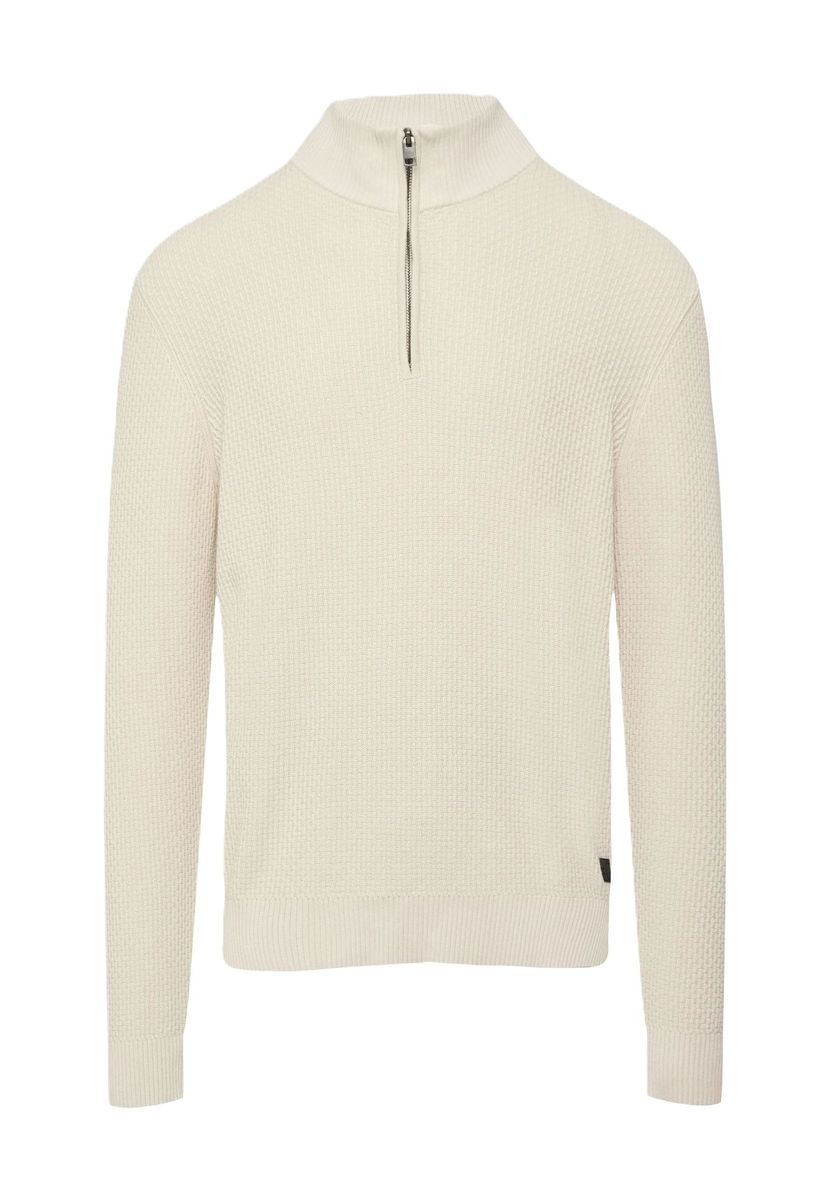 Strukturierter Baumwoll-Troyer mit Reißverschluss